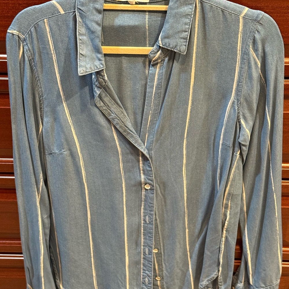 Bella Dahl Blue Striped Button-Up Shirt